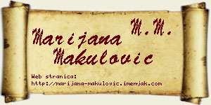 Marijana Makulović vizit kartica